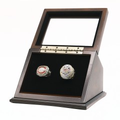 NFL 1969 2019 Kansas City Chiefs Super Bowl Championship Replica Fan Rings with Wooden Display Case Set